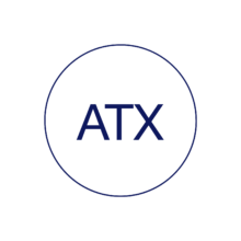 Austin, Texas ATX text centered inside a thin circular outline, representing Austin, Texas.